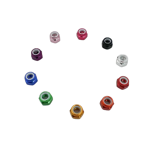1/4” Aluminum Anodized Nylock Nuts