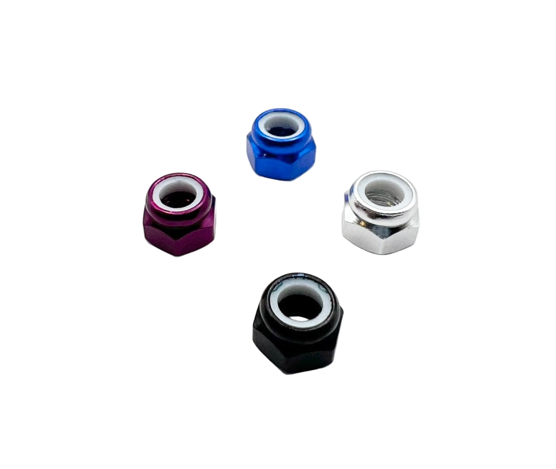 1/4” Aluminum Anodized Nylock Nuts